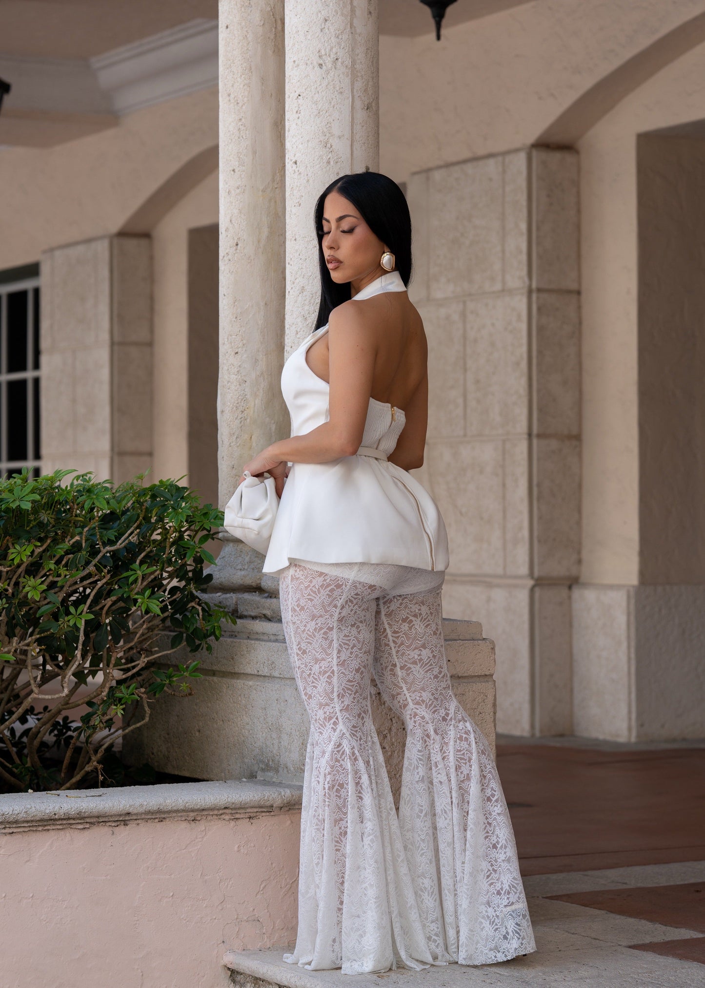 Silhouette Royale Lace Pant Set White