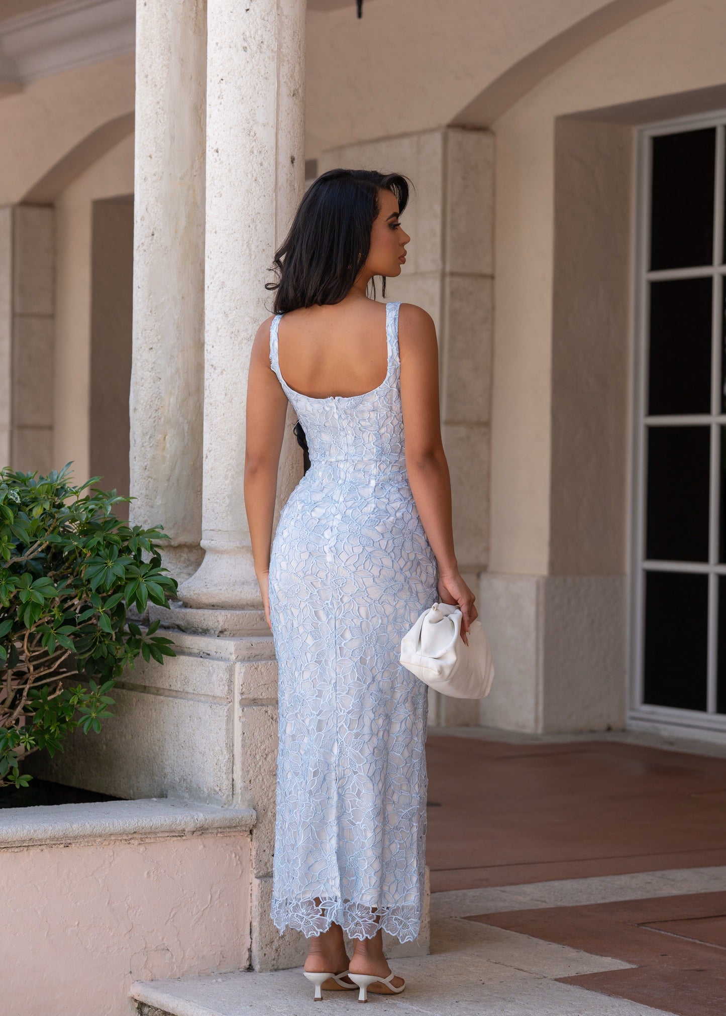 Whispered Romance Floral Midi Dress Blue