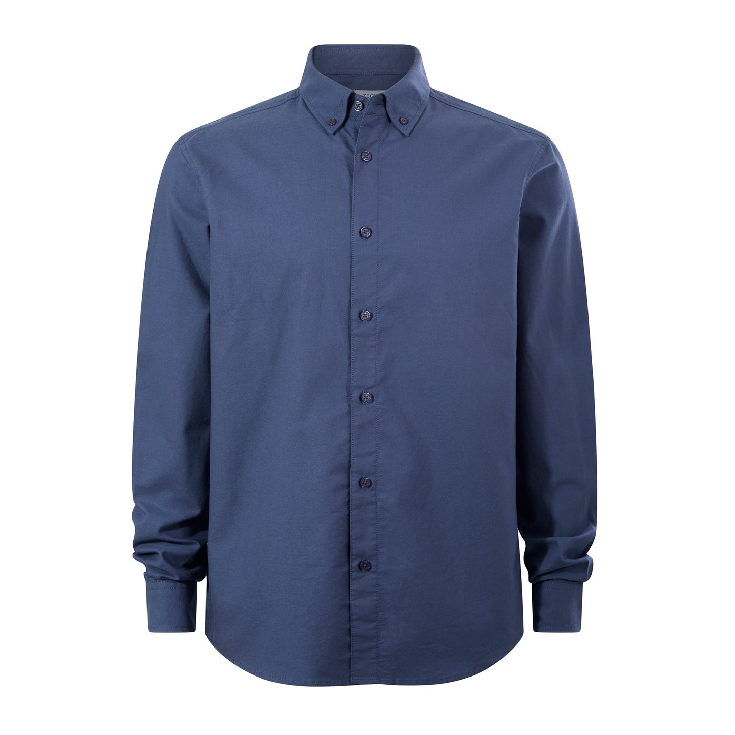 Barry Mens Long Sleeved Cotton Oxford Shirt - Smokey Blue