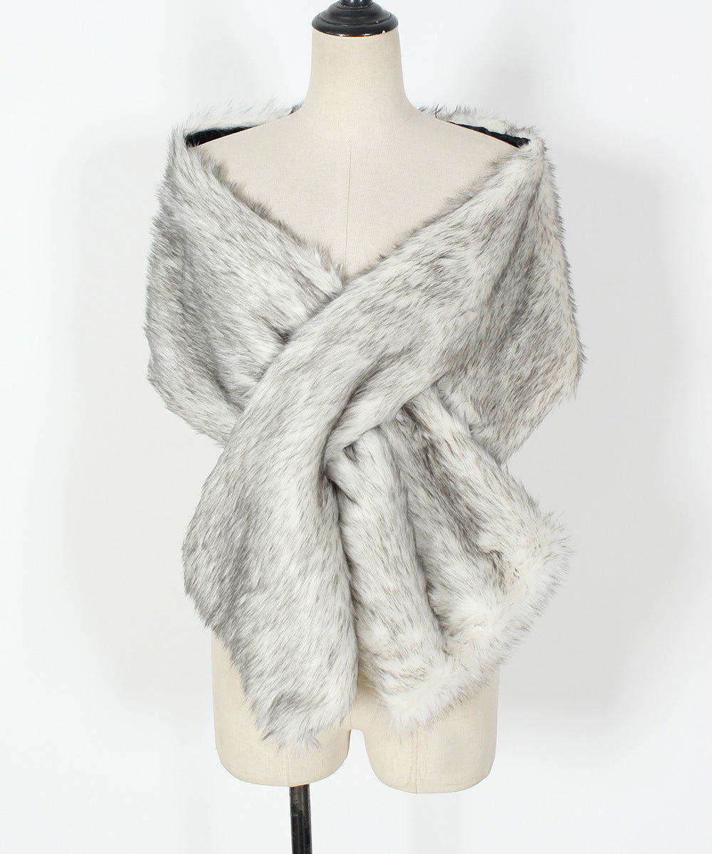 Faux Fur Talma Scarf Multi Color Scarf Bridal Dress Cross Shawl