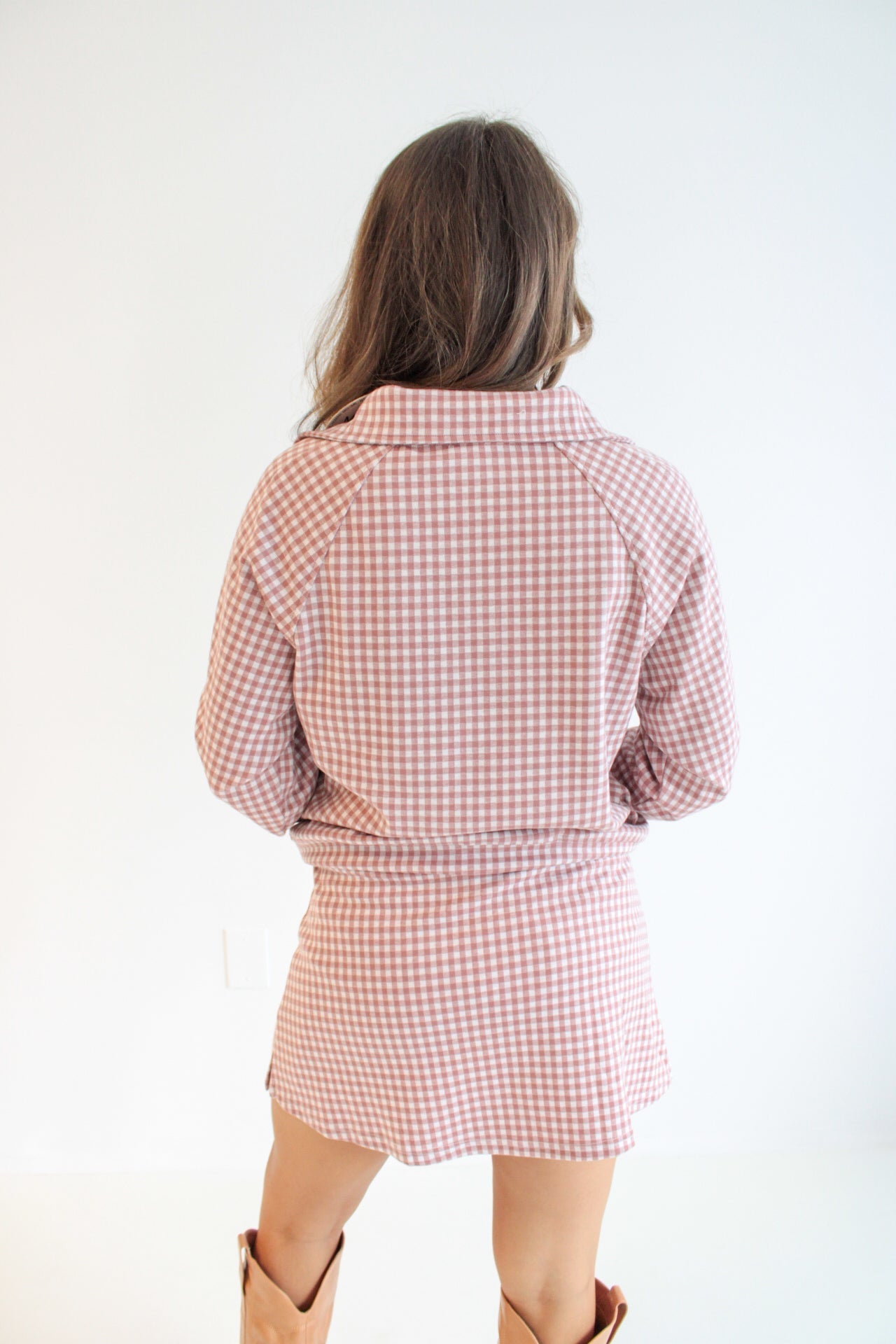 Gloria Gingham Half-Zip Pullover