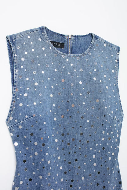 Comfortable Sleeveless Slim Casual Denim Short Dress