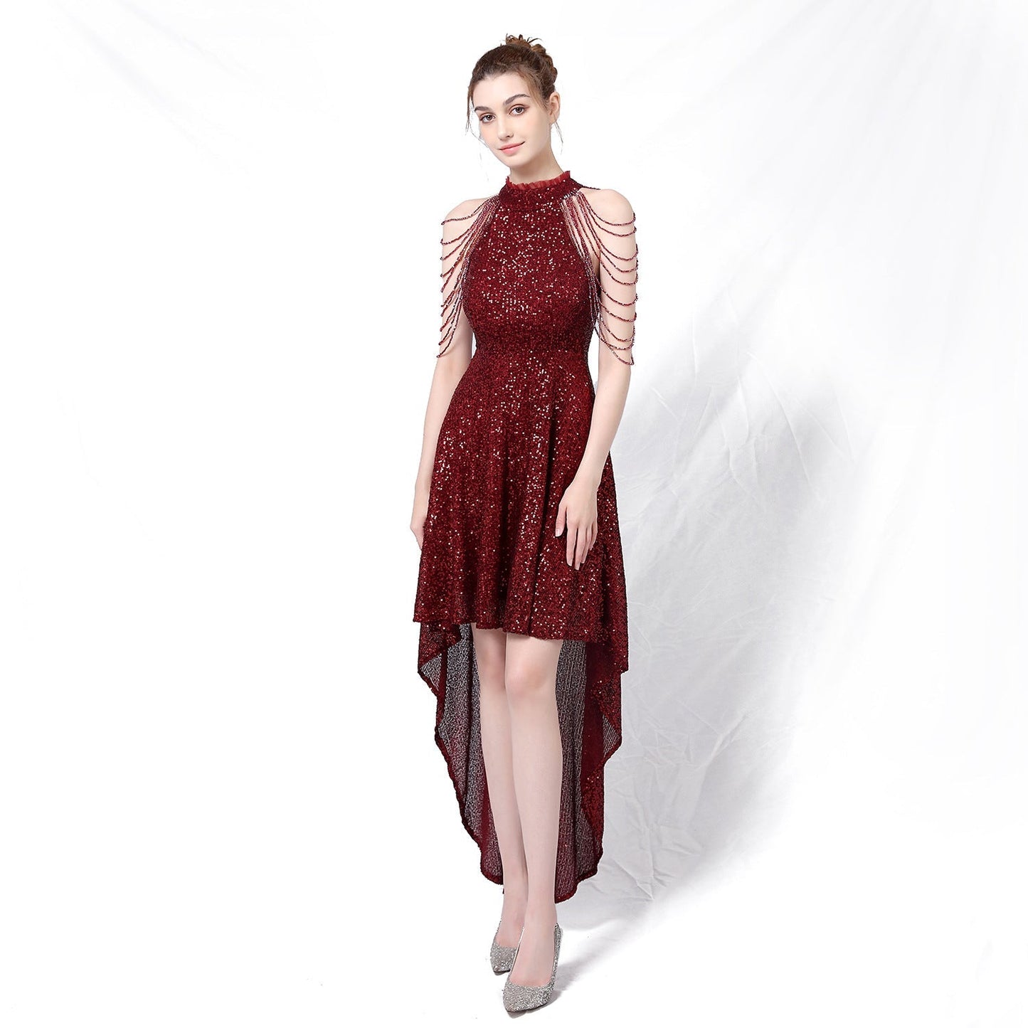 Corset L Sequin Sheath Car Model Room Show Host Performance Dress