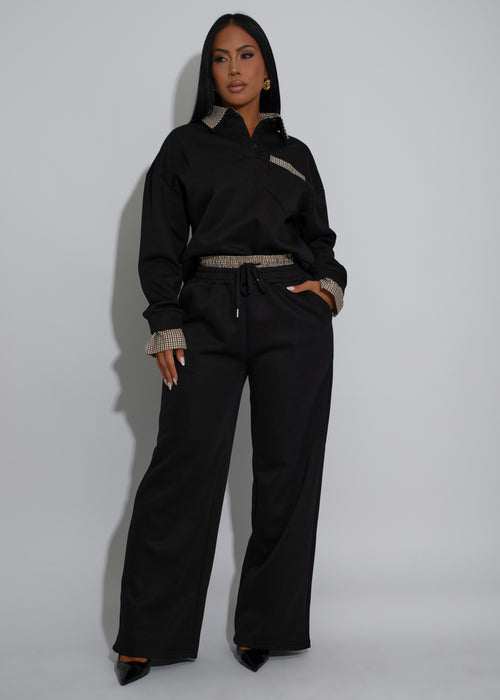 Checkmate Pant Set Black
