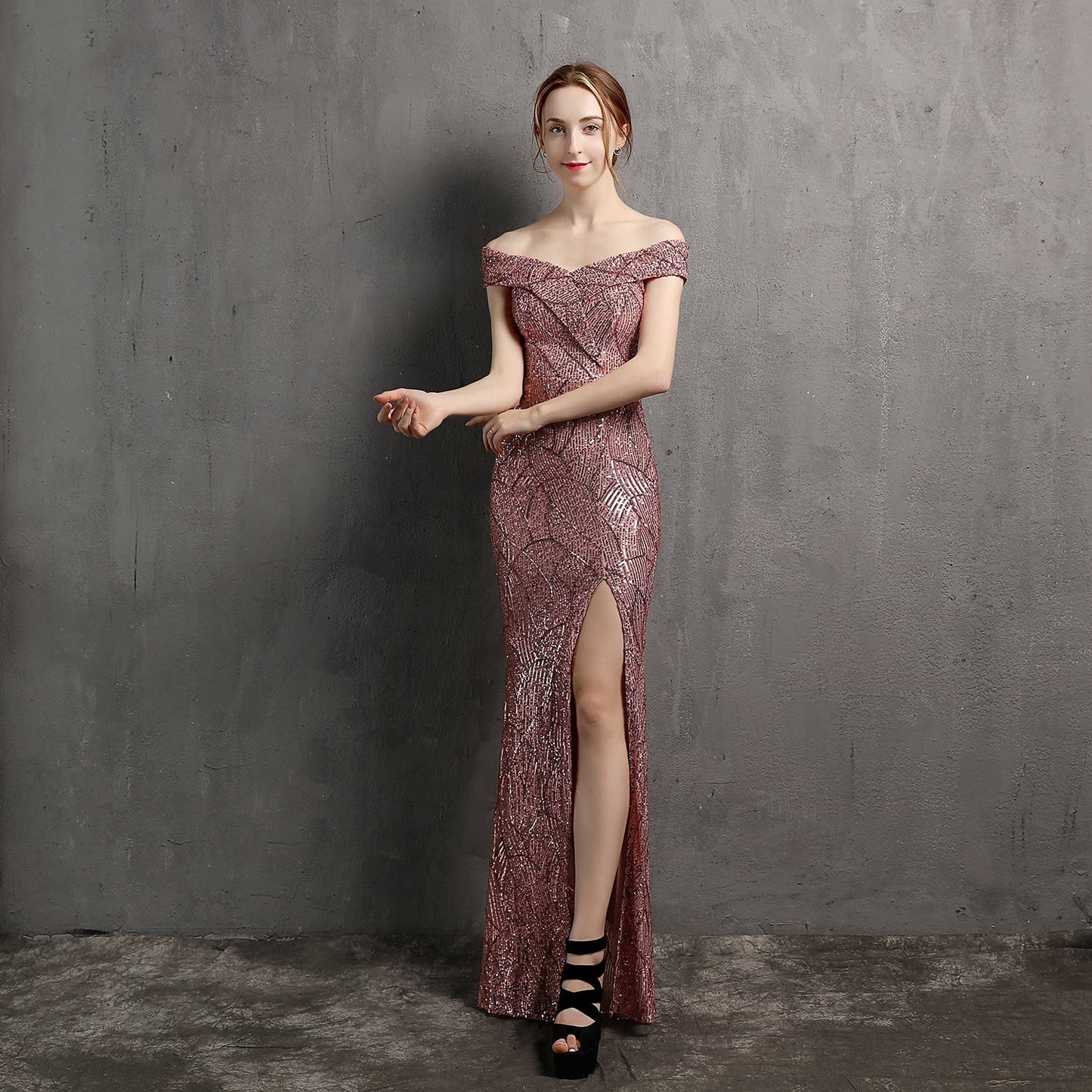 Fairy Dream Socialite Gathering Party Evening Dress Long Slimming Toast Dress Bride