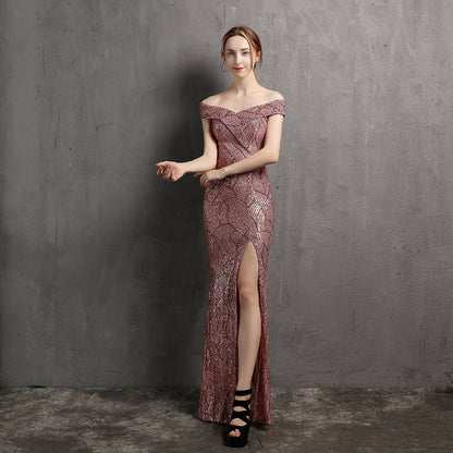 Fairy Dream Socialite Gathering Party Evening Dress Long Slimming Toast Dress Bride