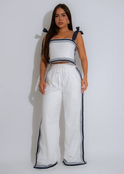 Sailor’s Muse Stripes Pant Set White