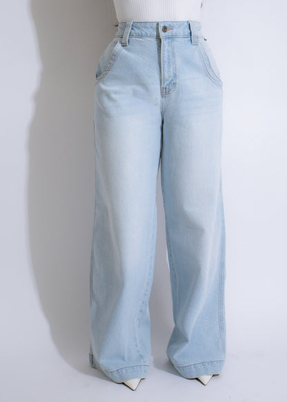 Skyline Fade Cropped Jeans Light Denim