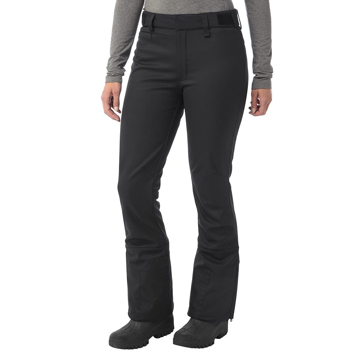 Aubree Womens Fitted Softshell Ski Pants Short - Black