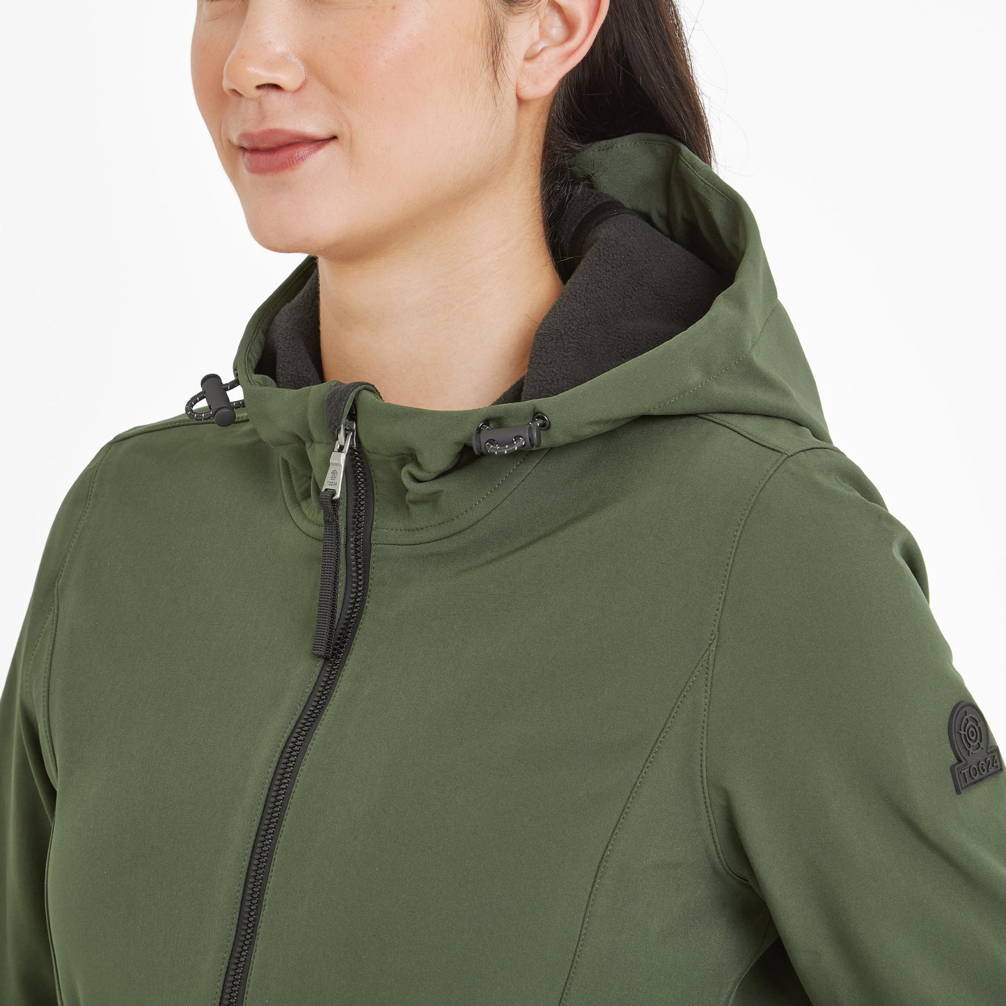 Enya Womens Longline Waterproof Softshell Jacket - Dark Green