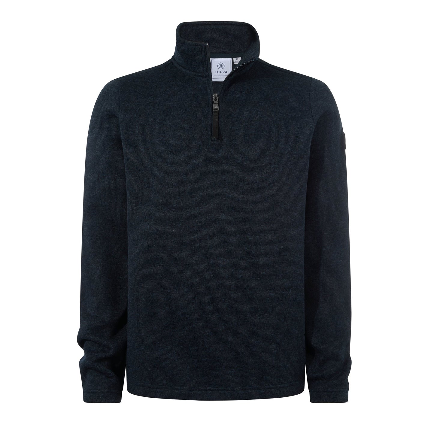 Pearson Mens Knitlook Quarter Zip Fleece - Dark Indigo Marl