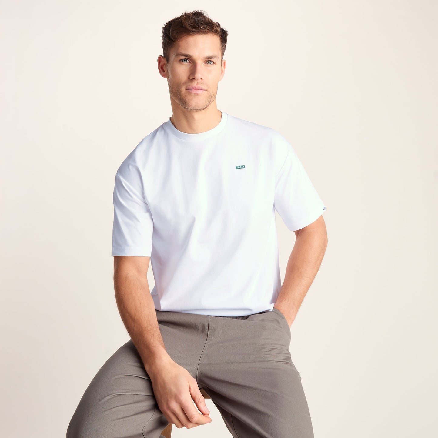 Saloon Mens Relaxed Fit Premium Supersoft T-Shirt - Optic White