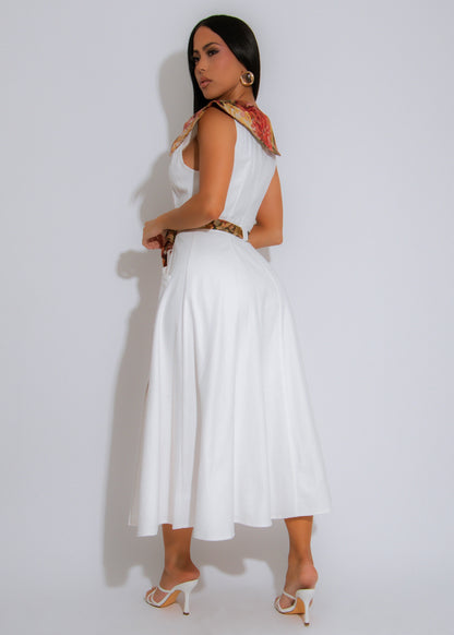 Garden Vanguard Floral Midi Dress White