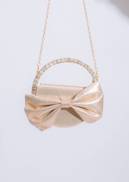 Sweetest Girl Bow Handbag Gold