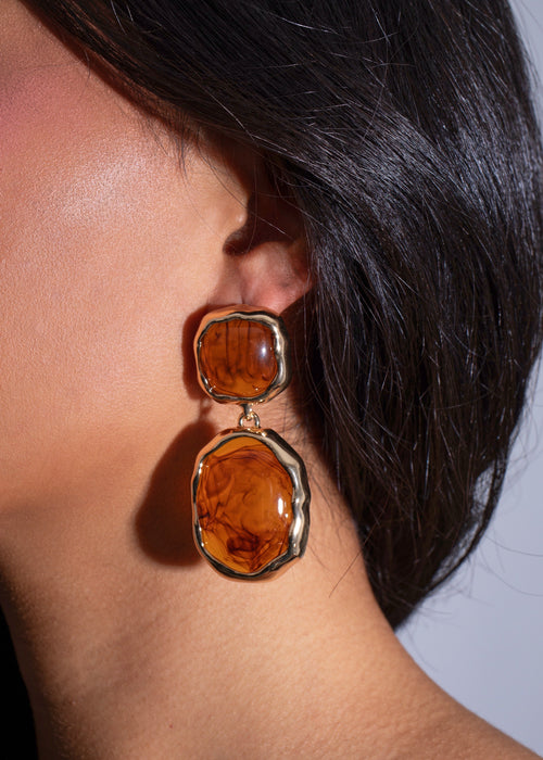 Eden Stone Earrings Brown