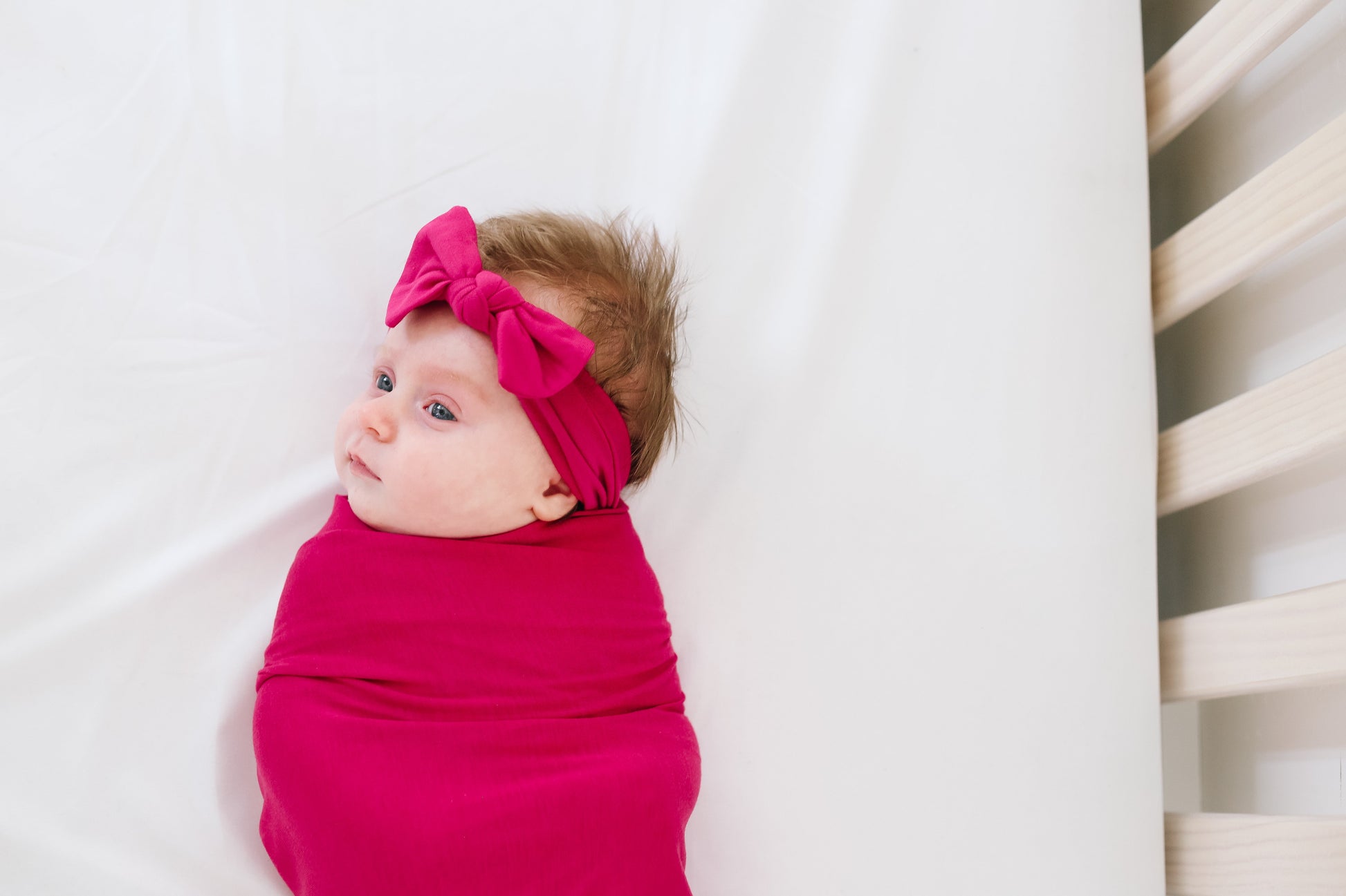 Knit Headband Bow - Raspberry