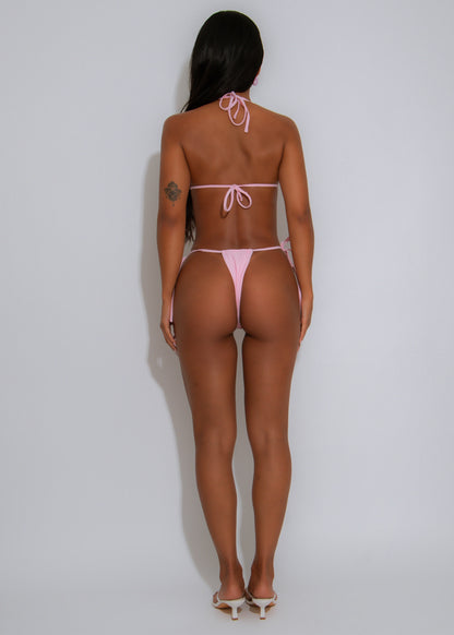 Oceanic Glow Sequin Rhinestones Bikini Pink