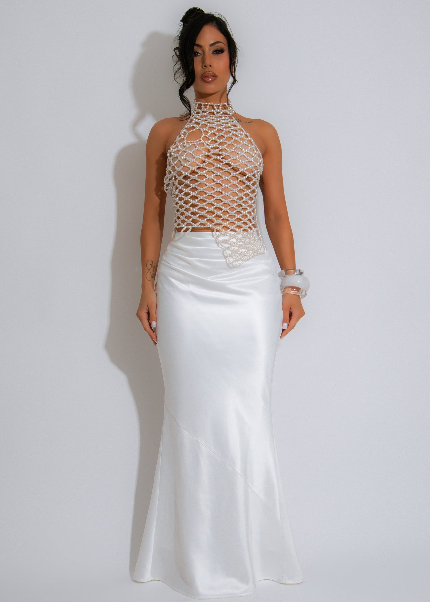 Sea Jewel Pearl Top White