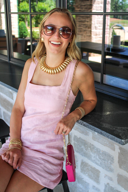 Bailey Blush Square-Neck Mini Dress