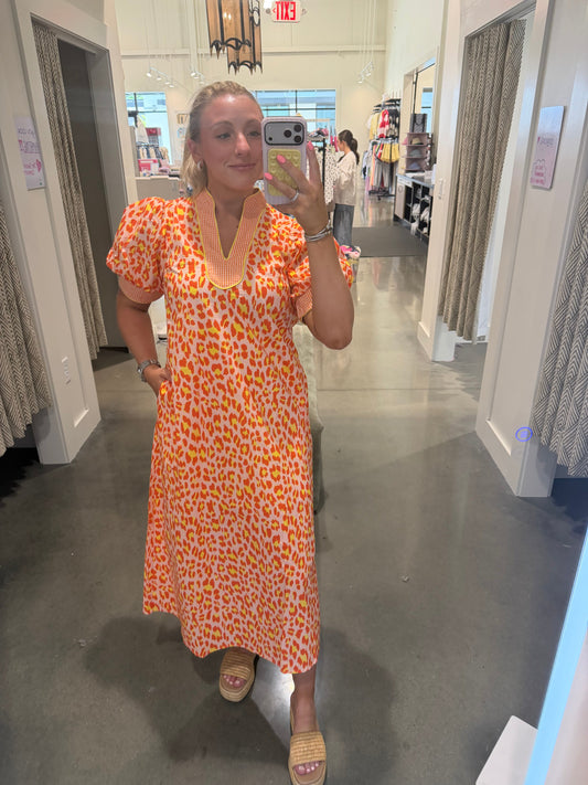 Alina Patterned Midi Dress