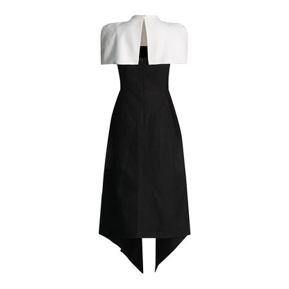 Elegant Vietnam Special Interest Design Detachable Pullover Patchwork Cami Dress Slit