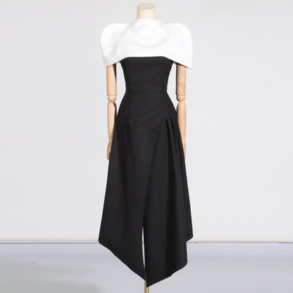 Elegant Vietnam Special Interest Design Detachable Pullover Patchwork Cami Dress Slit