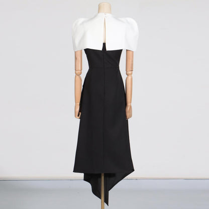 Elegant Vietnam Special Interest Design Detachable Pullover Patchwork Cami Dress Slit