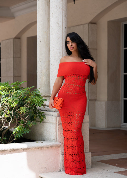 Endless Summer Knit Maxi Dress Red