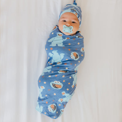 Knit Swaddle Blanket - Cookie Monster