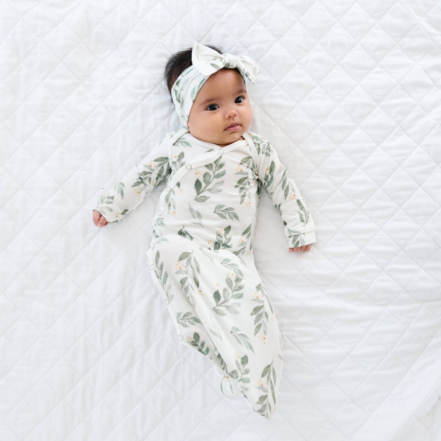 Newborn Knotted Gown - Fern
