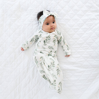 Newborn Knotted Gown - Fern