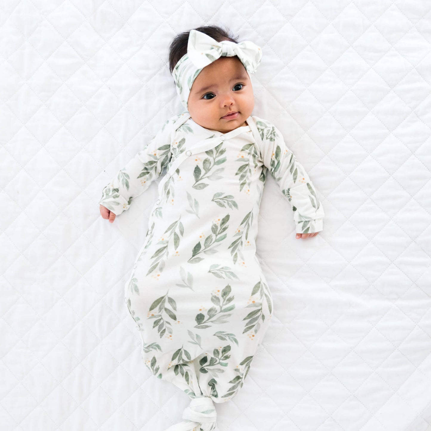 Newborn Knotted Gown - Fern