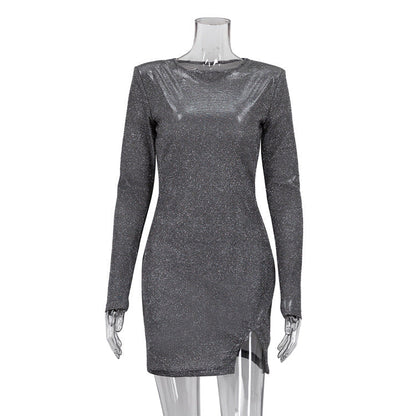 Flash Long Sleeved Dress for Slim Fit Sheath Dress
