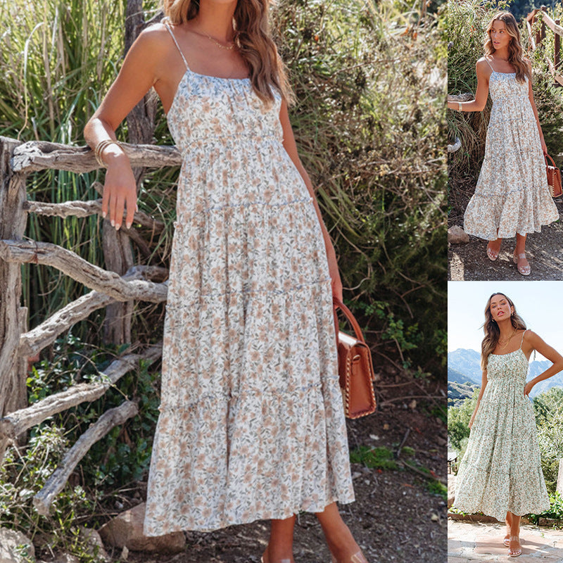 Holiday Floral Strap Dress