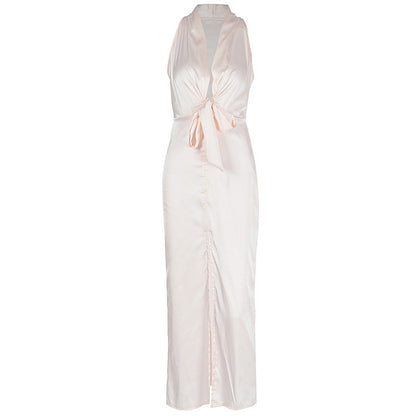 Lacing Sleeveless Split Slim Dress