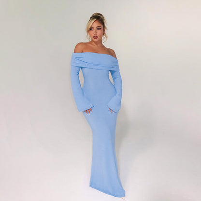 Design off Shoulder BacklessElegant Slim Fit Sheath Dress