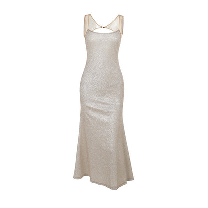 Design Shiny Camisole Socialite Slim Hip Dress