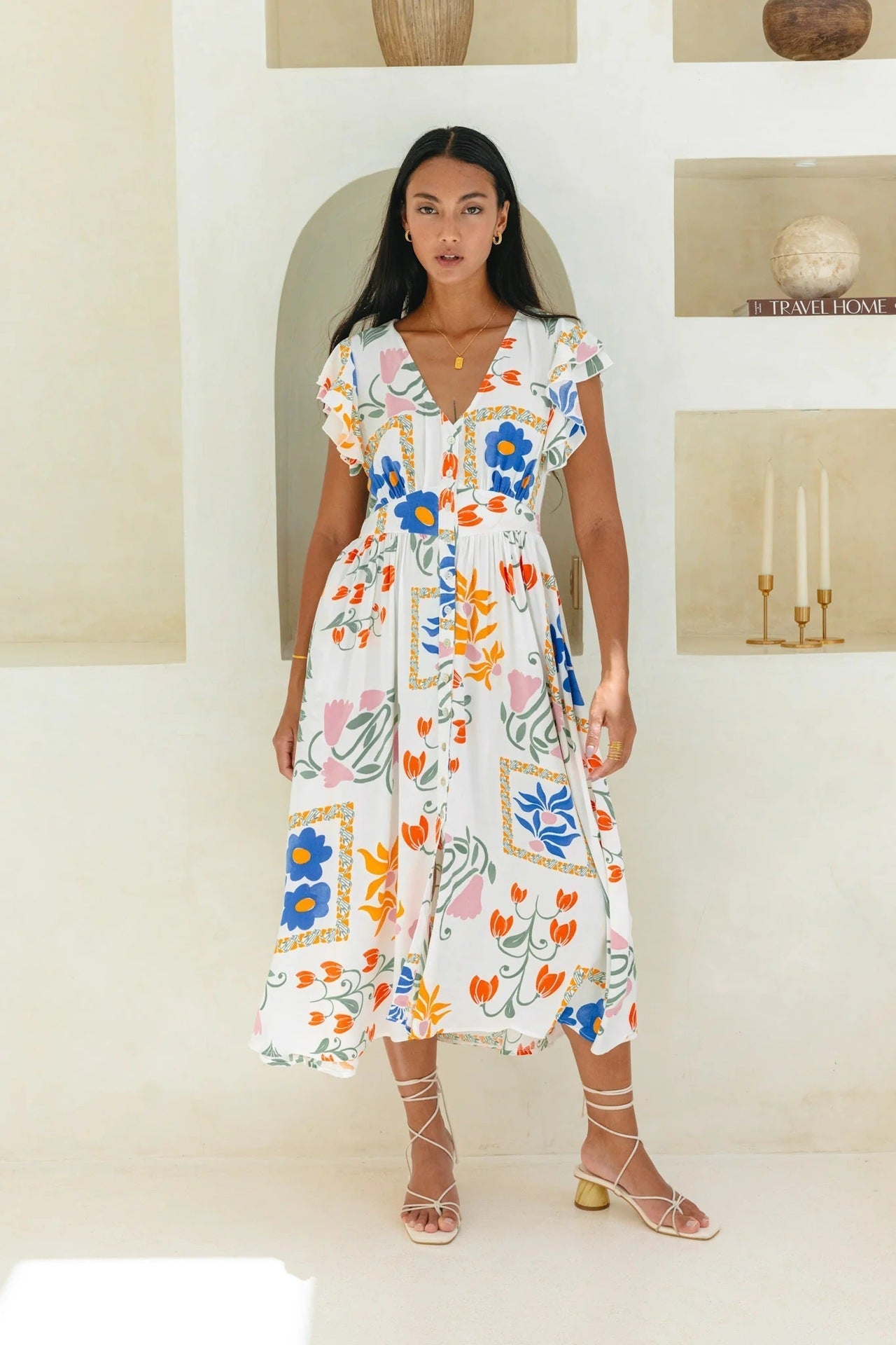 Independent StFloral Print Single Breasted Dress