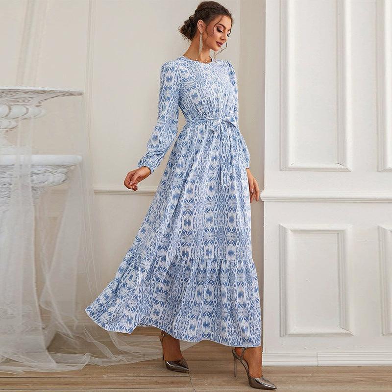 Fall Tea Dress French Printed Dress