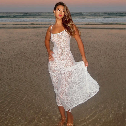 Lace Transparent Sling Dress High-Grade Beach Party Sexy