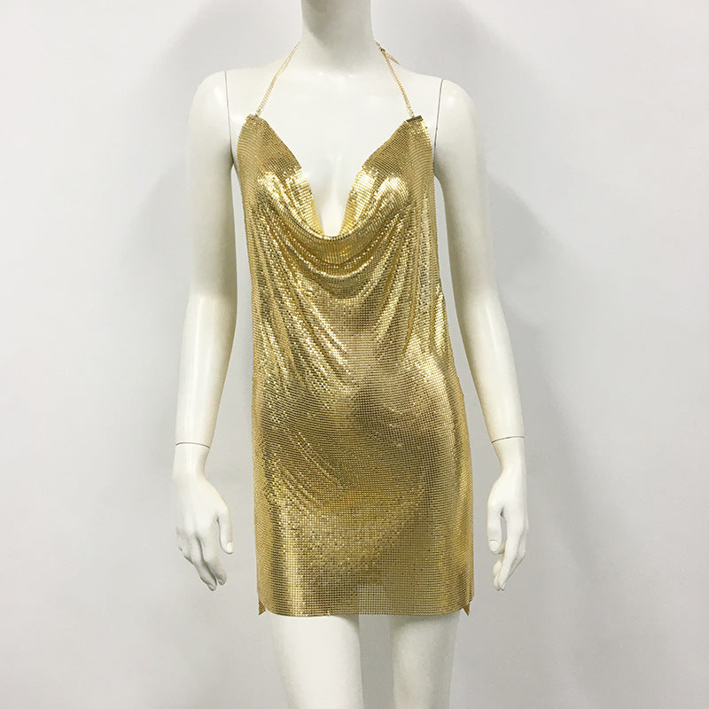 Metal Sequ Dress Slit Cami Dress Shein Same Dress