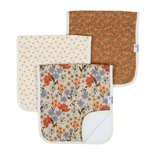 3 Pack Premium Burp Cloths - Eden