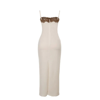 Lace Patchwork Spaghetti Strap Dress