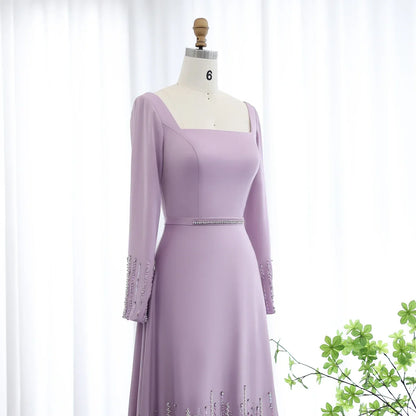 Lilac Ruffles Evening Dresses for Women