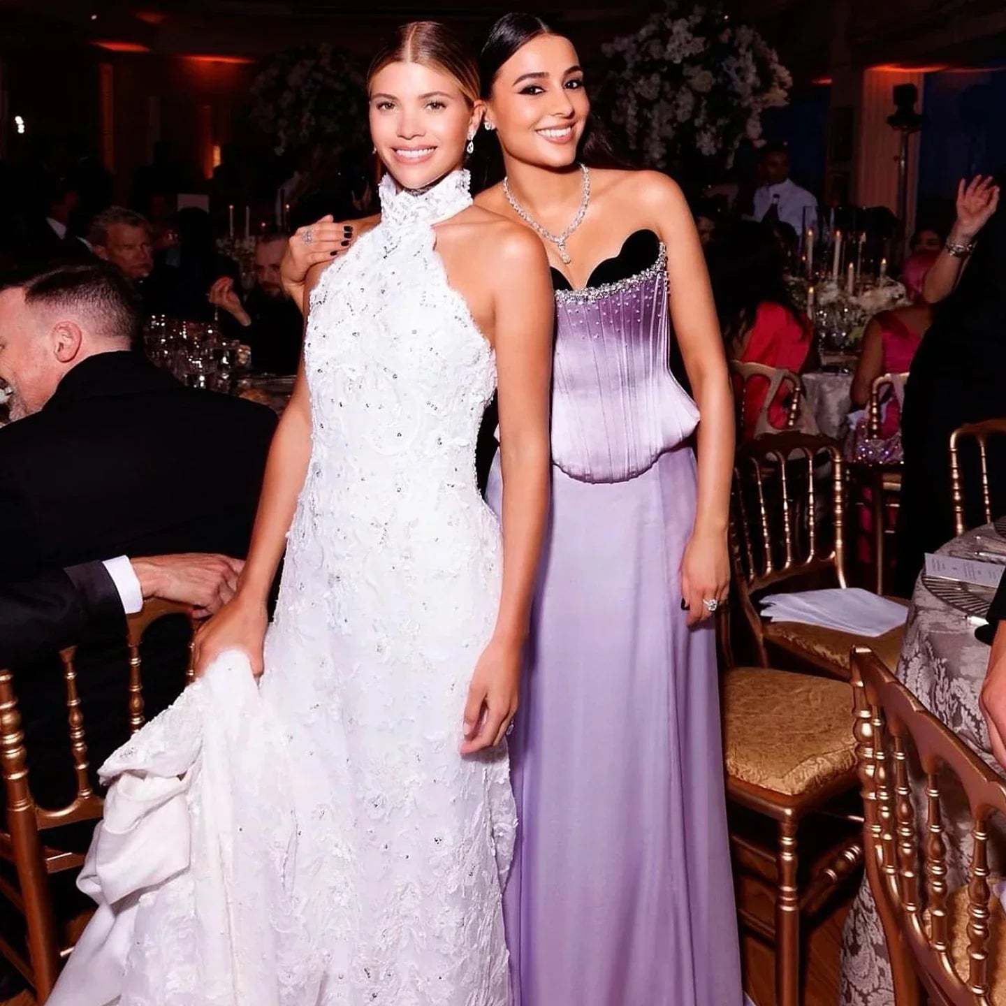 Lilac Corset Satin Evening Dress