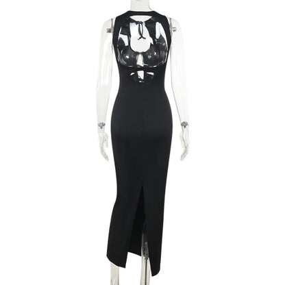 Hollow Out Backless Evening Dress Women