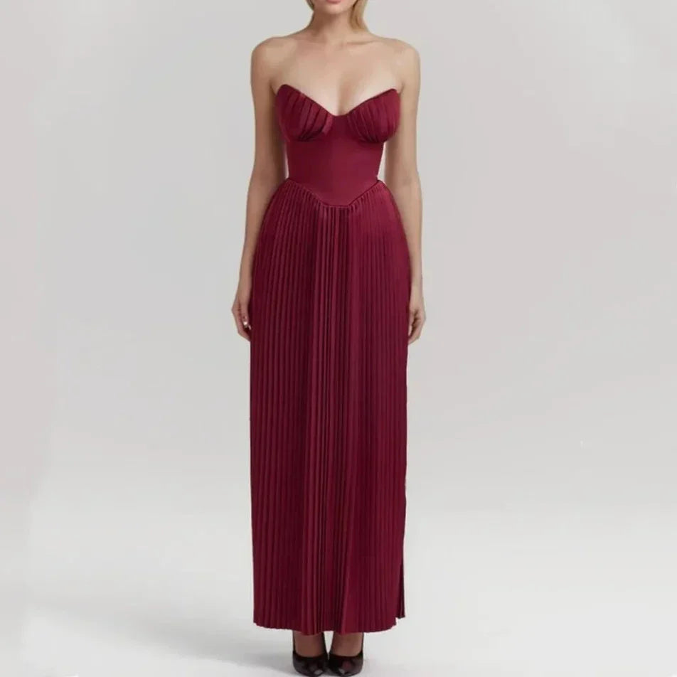 Chest With Pad Corset style Strapless Dress