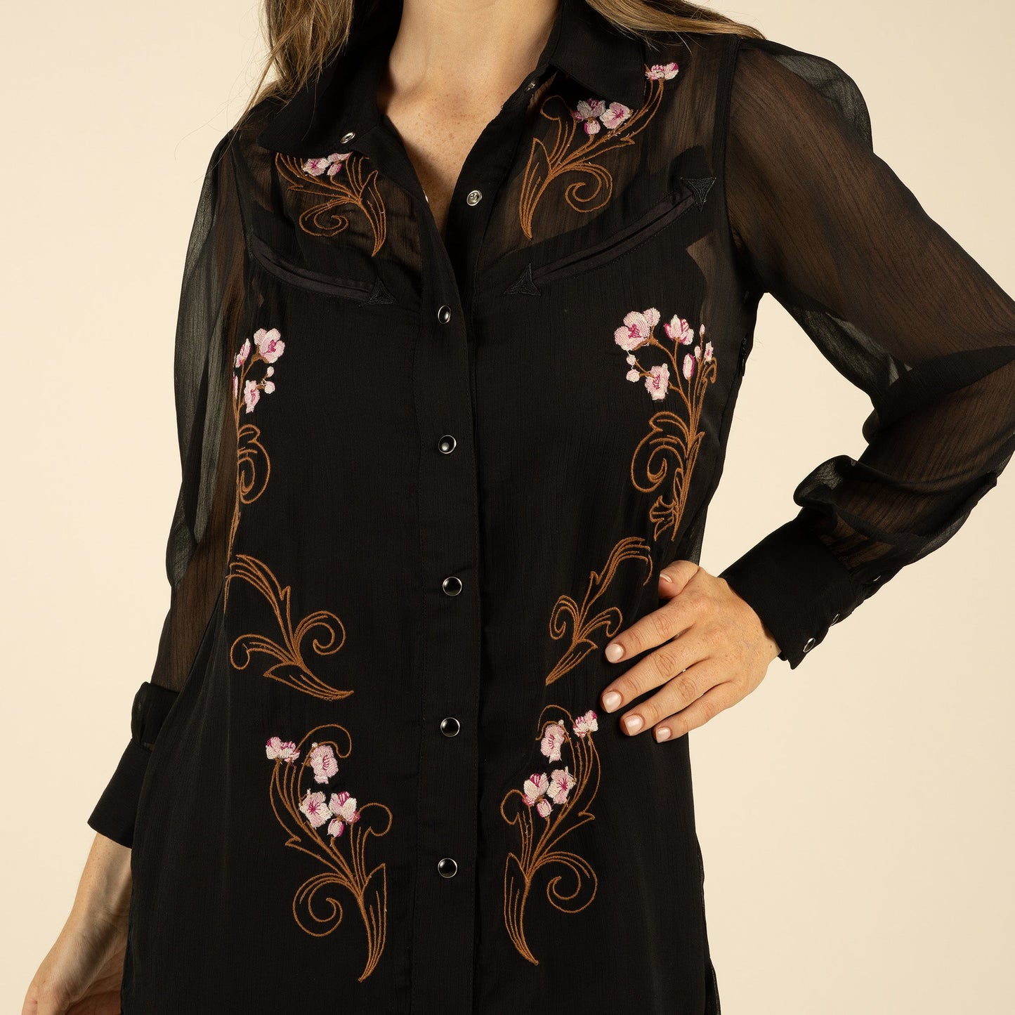 Piper Western Dress - Black