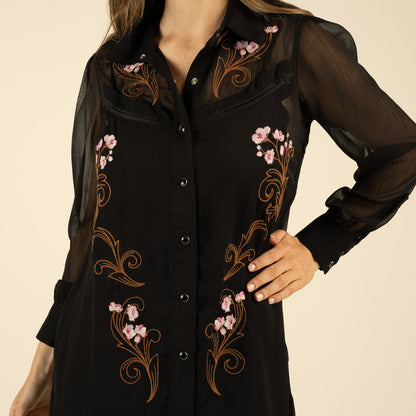 Piper Western Dress - Black