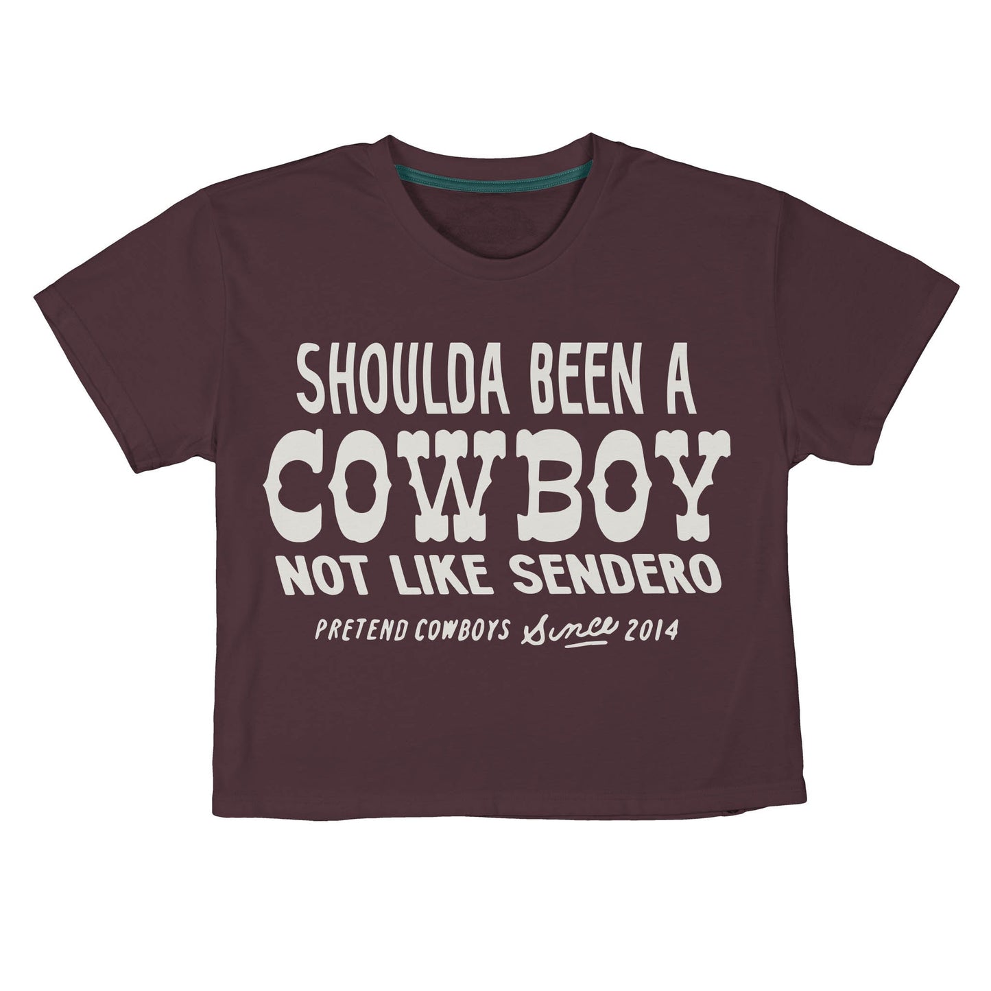 Shoulda Been A Cowboy Boxy Tee - Sterling Blue